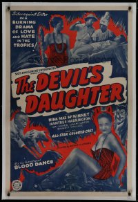 1z073 DEVIL'S DAUGHTER linen 1sh 1939 all-star colored cast in love & hate drama in the tropics!