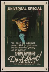 1z079 DON'T SHOOT linen 1sh 1922 Herbert Rawlinson up against ticklish propositions, ultra rare!