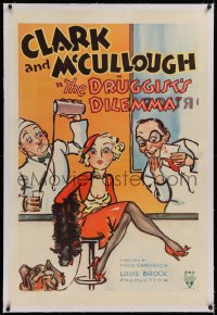 1z083 DRUGGIST'S DILEMMA linen 1sh 1933 great cartoon art of Clark & McCullough w/sexy lady, rare!