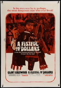 1z102 FISTFUL OF DOLLARS linen 1sh 1967 introducing the man with no name, Clint Eastwood, great art!