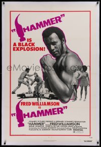 1z144 HAMMER linen 1sh 1972 tough Fred Williamson flexes his muscles, he's a black explosion!