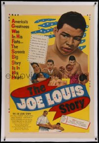 1z169 JOE LOUIS STORY linen 1sh 1953 four great images art of the black heavyweight champion boxer!