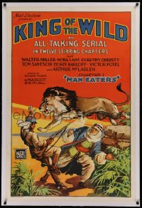 1z176 KING OF THE WILD linen chapter 1 1sh 1931 art of half-man half-ape in jungle, serial, rare!