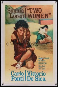1z330 TWO WOMEN linen 1sh 1962 De Sica's La Ciociara, different art of devastated Sophia Loren!