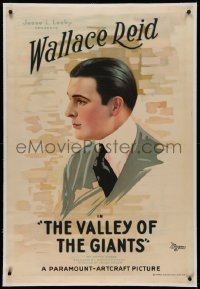 1z335 VALLEY OF THE GIANTS linen 1sh 1919 Wallace Reid made this when he became a drug addict, rare!