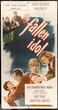 2a033 FALLEN IDOL linen 3sh 1949 Ralph Richardson, Henrey, directed by Carol Reed, by Graham Greene!