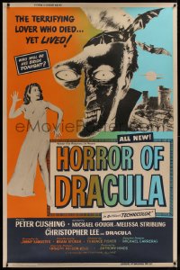2a013 HORROR OF DRACULA 40x60 1958 Hammer, vampire monster & sexy girl art by Joseph Smith, rare!