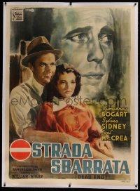 2a059 DEAD END linen Italian 1p 1948 Ciriello art of Humphrey Bogart, Sylvia Sidney & McCrea, rare!