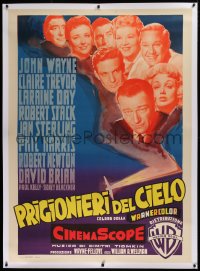 2a061 HIGH & THE MIGHTY linen Italian 1p 1955 John Wayne, Trevor & cast, Wellman, different & rare!