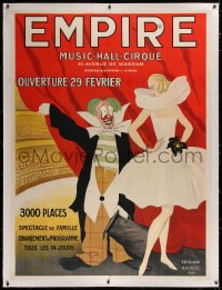 2a126 EMPIRE linen 47x63 French stage poster 1924 Edouard Halouze art of clown & female dancer!