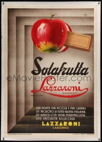 2a109 LAZZARONI linen 39x55 Italian advertising poster 1933 cool deco art for their fruit biscotti!