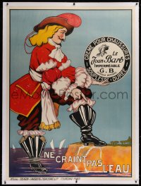 2a141 LE JEAN BART linen 46x62 French advertising poster 1930 naval commander art for boot cream!