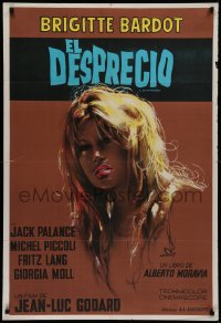 2b042 LE MEPRIS Argentinean 1963 Jean-Luc Godard, different art of sexy Brigitte Bardot, very rare!