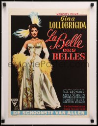 2b178 BEAUTIFUL BUT DANGEROUS linen Belgian 1956 full-length sexy Gina Lollobrigida, very rare!
