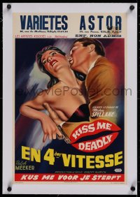 2b194 KISS ME DEADLY linen Belgian 1955 Mickey Spillane, Robert Aldrich, Ralph Meeker as Mike Hammer