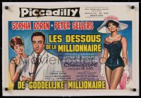 2b196 MILLIONAIRESS linen Belgian 1960 different art of sexy Sophia Loren & Peter Sellers, rare!
