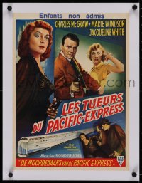 2b201 NARROW MARGIN linen Belgian 1953 Richard Fleischer classic film noir, cool different noir art!