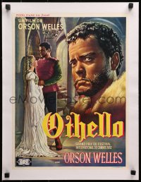 2b206 OTHELLO linen Belgian 1952 different art of Moor of Venice Orson Welles, William Shakespeare!