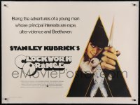 2b154 CLOCKWORK ORANGE linen British quad 1972 Stanley Kubrick, Castle art of Malcolm McDowell!