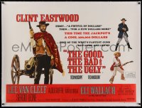 2b157 GOOD, THE BAD & THE UGLY linen British quad 1968 Clint Eastwood, Lee Van Cleef, Wallach, rare!