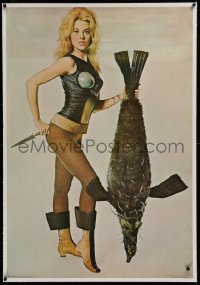 2b369 BARBARELLA linen 30x43 commercial poster 1968 Fonda & pengfish, recalled for legal problems!