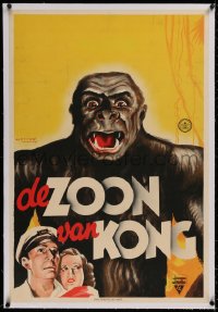 2b087 SON OF KONG linen Dutch 1934 Ernest B. Schoedsack, different giant ape art by Mettes, rare!