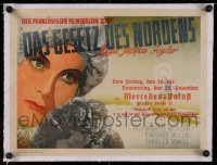 2b378 LAW OF THE NORTH linen German 12x16 1946 completely different art of Michele Morgan, rare!