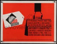 2b253 ADVISE & CONSENT linen 1/2sh 1962 Otto Preminger, great Saul Bass Washington Capitol artwork!