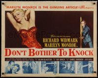 2b264 DON'T BOTHER TO KNOCK linen 1/2sh 1952 classic art of sexy Marilyn Monroe + 5 photos of her!