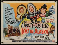 2b276 LOST IN ALASKA linen 1/2sh 1952 Bud Abbott & Costello w/sexy Mitzi Green by roulette wheel!