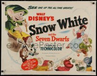 2b292 SNOW WHITE & THE SEVEN DWARFS linen style A 1/2sh R1951 Walt Disney, different art, very rare!