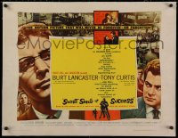 2b297 SWEET SMELL OF SUCCESS linen B 1/2sh 1957 Burt Lancaster as Hunsecker, Tony Curtis as Falco!