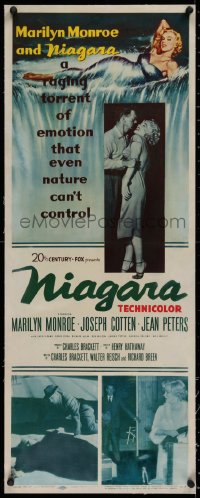2b239 NIAGARA linen insert 1953 classic art of giant sexy Marilyn Monroe on famous waterfall + photo!
