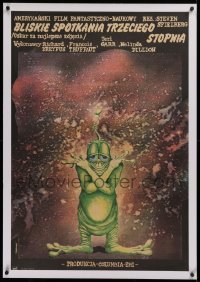2b118 CLOSE ENCOUNTERS OF THE THIRD KIND linen Polish 26x39 1979 best different Andrzej Pagowski art!