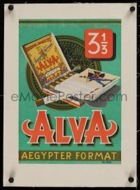 2b356 ALVA linen 10x15 German advertising poster 1930s art of the Egyptian format cigarettes!
