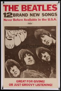 2b363 BEATLES linen 22x34 music poster 1965 Rubber Soul, for giving or just groovy listening, rare!