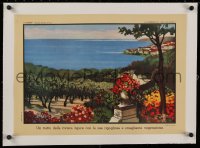 2b395 BELLEZZE NATURALI D'ITALIA linen 15x21 Italian special poster 1950s art of the Riviera!
