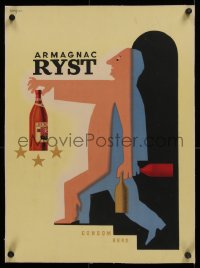 2b359 RYST-DUPEYRON linen 16x22 French advertising poster 1943 Raymond Savignac art for armagnac!