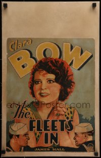 2b069 FLEET'S IN linen WC 1928 great head & shoulders art of sexy redheaded Clara Bow & Navy sailors!