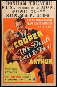 2b060 MR. DEEDS GOES TO TOWN WC 1936 art of Gary Cooper carrying sexy Jean Arthur, Capra, rare!