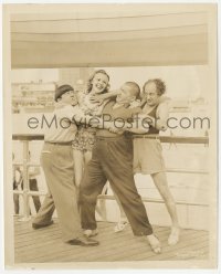 2c250 THREE STOOGES 8x10 still 1938 Moe, Larry & Curly fighting over pretty visitor from New York!