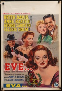 2c437 ALL ABOUT EVE Belgian 1950 Bette Davis, Anne Baxter, Joseph L. Mankiewicz classic, very rare!