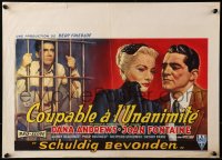 2c440 BEYOND A REASONABLE DOUBT Belgian 1956 Fritz Lang, art of Dana Andrews & Joan Fontaine!