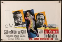 2c458 MISFITS Belgian 1961 different art of sexy Marilyn Monroe, Gable & Montgomery Clift!