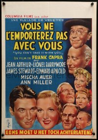 2c475 YOU CAN'T TAKE IT WITH YOU Belgian R1950s Frank Capra, Jean Arthur, Barrymore, James Stewart