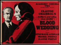 2c357 LES NOCES ROUGES Academy Cinema British quad 1973 Chabrol, Peter Strausfeld art, Blood Wedding!