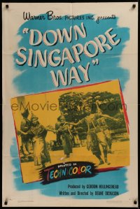2c122 DOWN SINGAPORE WAY 1sh 1946 Warner Bros. travelogue documentary in Technicolor, ultra rare!
