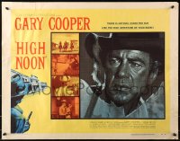 2c020 HIGH NOON 1/2sh 1952 art of Gary Cooper with smoking gun, Fred Zinnemann classic, ultra rare!