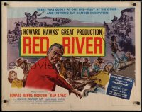2c035 RED RIVER style B 1/2sh 1948 art of John Wayne & co-stars, Howard Hawks classic, ultra rare!