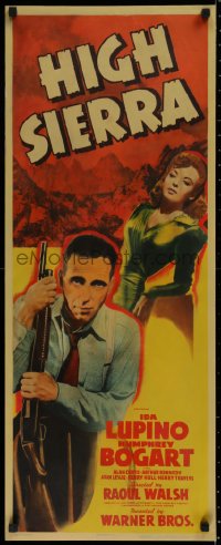2c076 HIGH SIERRA insert 1941 Humphrey Bogart as Mad Dog Killer Roy Earle, Ida Lupino, ultra rare!